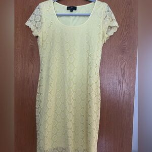 Ronni Nicole Yellow Flutter Sleeve Sheath Dress